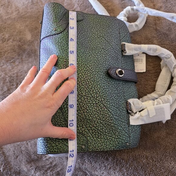 Coach Mercer 24 Hologram Iridescent Leather Satchel Crossbody NWT AUTHENTICATED - Picture 14 of 16